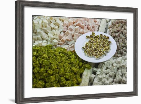 Traditional Turkish Delight for Sale, Spice Bazaar, Istanbul, Turkey, Western Asia-Martin Child-Framed Photographic Print