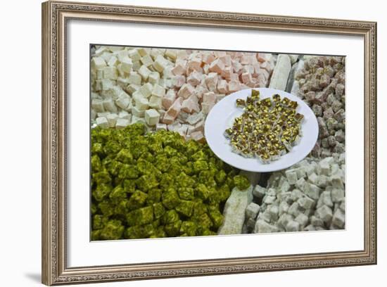 Traditional Turkish Delight for Sale, Spice Bazaar, Istanbul, Turkey, Western Asia-Martin Child-Framed Photographic Print