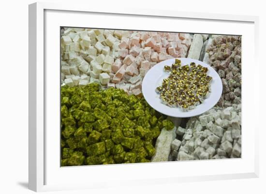 Traditional Turkish Delight for Sale, Spice Bazaar, Istanbul, Turkey, Western Asia-Martin Child-Framed Photographic Print