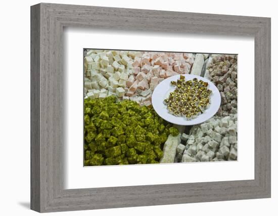 Traditional Turkish Delight for Sale, Spice Bazaar, Istanbul, Turkey, Western Asia-Martin Child-Framed Photographic Print