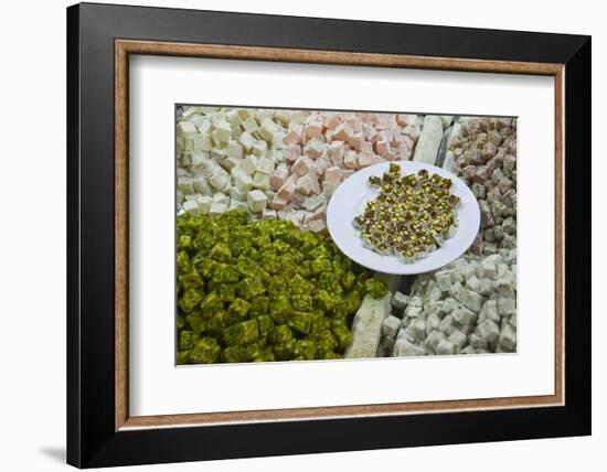 Traditional Turkish Delight for Sale, Spice Bazaar, Istanbul, Turkey, Western Asia-Martin Child-Framed Photographic Print