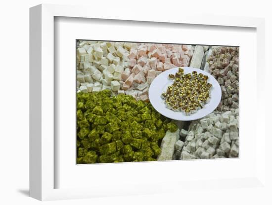 Traditional Turkish Delight for Sale, Spice Bazaar, Istanbul, Turkey, Western Asia-Martin Child-Framed Photographic Print