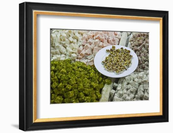 Traditional Turkish Delight for Sale, Spice Bazaar, Istanbul, Turkey, Western Asia-Martin Child-Framed Photographic Print