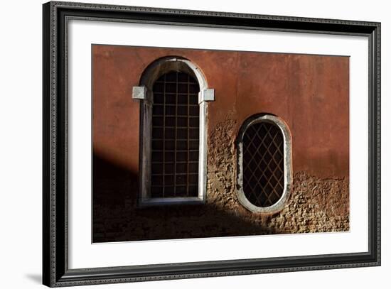 Traditional Venetian Windows, Venice, Italy-George Oze-Framed Photographic Print