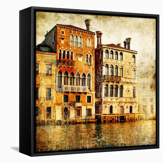 Traditional Venice - Artwork In Painting Style-Maugli-l-Framed Stretched Canvas