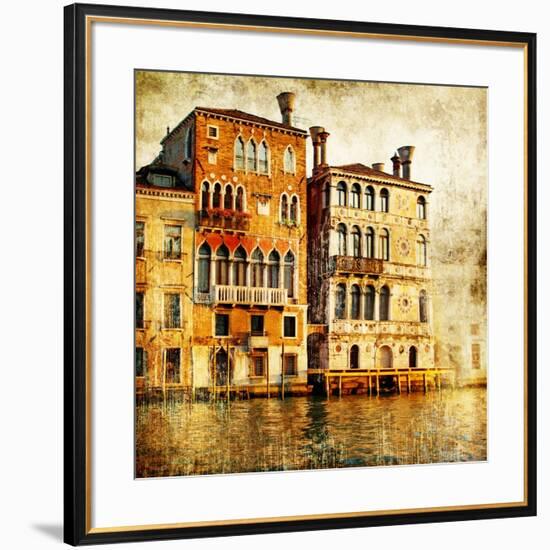 Traditional Venice - Artwork In Painting Style-Maugli-l-Framed Premium Giclee Print