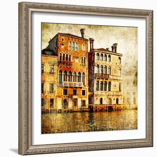 Traditional Venice - Artwork In Painting Style-Maugli-l-Framed Premium Giclee Print