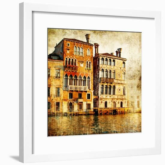 Traditional Venice - Artwork In Painting Style-Maugli-l-Framed Premium Giclee Print