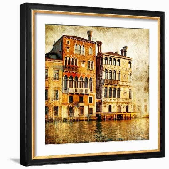 Traditional Venice - Artwork In Painting Style-Maugli-l-Framed Premium Giclee Print