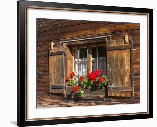 Traditional Window with Planter, Tyrol, Austria-Martin Zwick-Framed Photographic Print