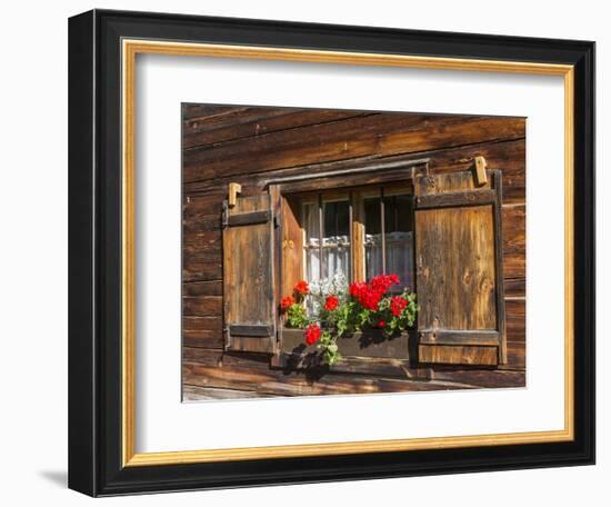 Traditional Window with Planter, Tyrol, Austria-Martin Zwick-Framed Photographic Print