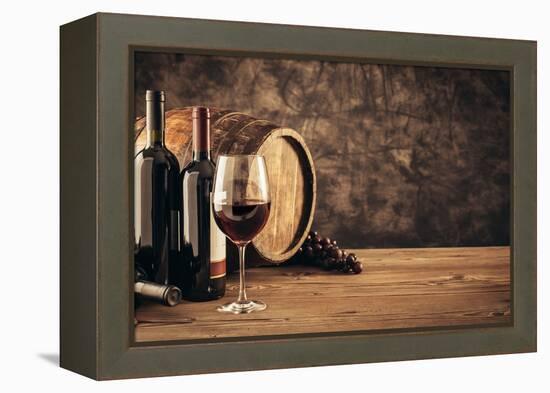 Traditional Winemaking and Wine Tasting-stokkete-Framed Premier Image Canvas