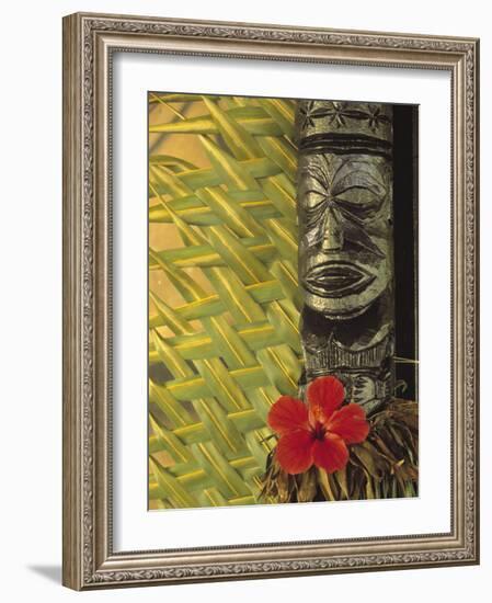 Traditional Wood Carving, Rarotonga, Cook Islands-Neil Farrin-Framed Photographic Print