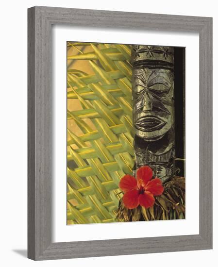 Traditional Wood Carving, Rarotonga, Cook Islands-Neil Farrin-Framed Photographic Print