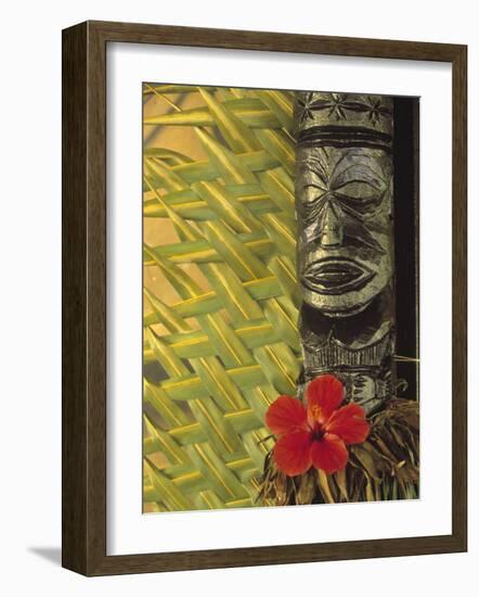 Traditional Wood Carving, Rarotonga, Cook Islands-Neil Farrin-Framed Photographic Print