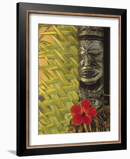 Traditional Wood Carving, Rarotonga, Cook Islands-Neil Farrin-Framed Photographic Print