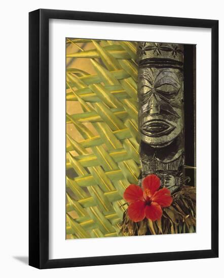 Traditional Wood Carving, Rarotonga, Cook Islands-Neil Farrin-Framed Photographic Print