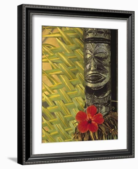 Traditional Wood Carving, Rarotonga, Cook Islands-Neil Farrin-Framed Photographic Print