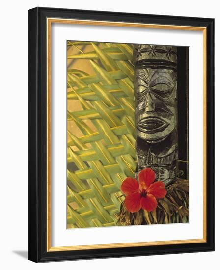 Traditional Wood Carving, Rarotonga, Cook Islands-Neil Farrin-Framed Photographic Print