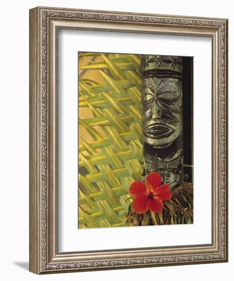 Traditional Wood Carving, Rarotonga, Cook Islands-Neil Farrin-Framed Photographic Print