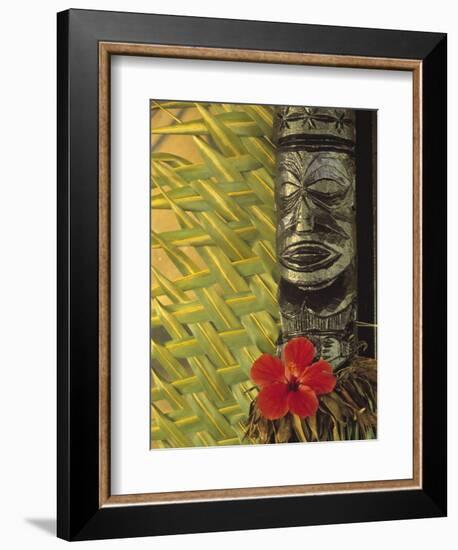Traditional Wood Carving, Rarotonga, Cook Islands-Neil Farrin-Framed Photographic Print