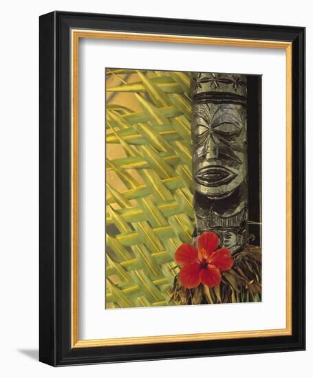 Traditional Wood Carving, Rarotonga, Cook Islands-Neil Farrin-Framed Photographic Print