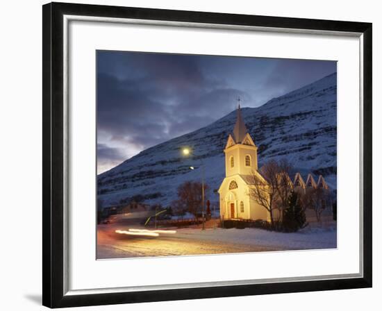 Traditional Wooden Church at Night-Patrick Dieudonne-Framed Photographic Print