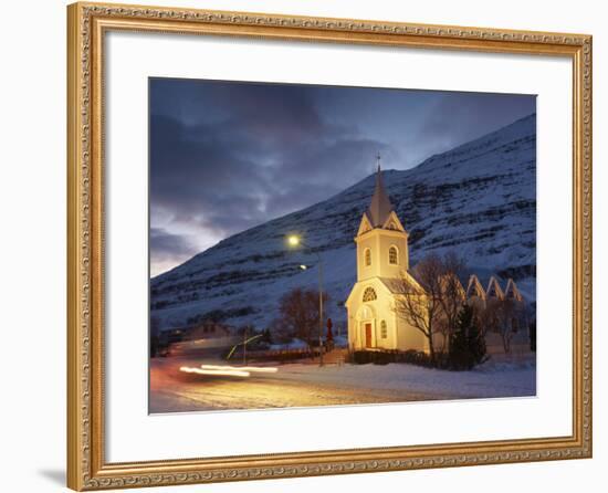 Traditional Wooden Church at Night-Patrick Dieudonne-Framed Photographic Print