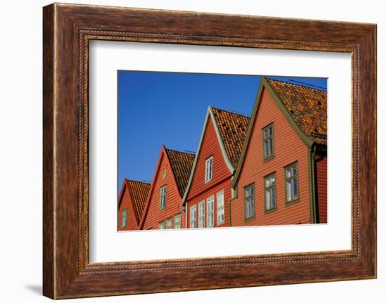 Traditional Wooden Hanseatic Merchants Buildings of the Bryggen, Bergen, Norway, Scandinavia-Robert Harding-Framed Photographic Print