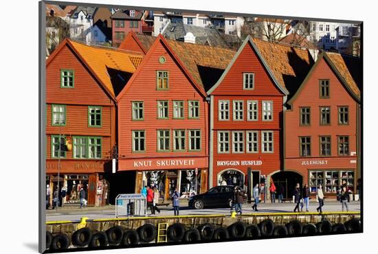 Traditional Wooden Hanseatic Merchants Buildings of the Bryggen, Bergen, Norway, Scandinavia-Robert Harding-Mounted Photographic Print