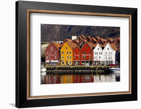 Traditional Wooden Hanseatic Merchants Buildings of the Bryggen, Bergen, Norway, Scandinavia-Robert Harding-Framed Photographic Print