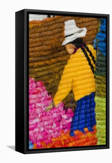 Traditional Wool Rug, Otavalo Handicraft Market, Quito, Ecuador-Cindy Miller Hopkins-Framed Premier Image Canvas