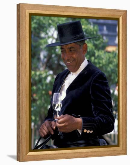 Traditionally Dressed Man on Horseback at Feria de Abril, Sevilla, Spain-Merrill Images-Framed Premier Image Canvas