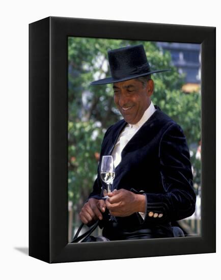 Traditionally Dressed Man on Horseback at Feria de Abril, Sevilla, Spain-Merrill Images-Framed Premier Image Canvas