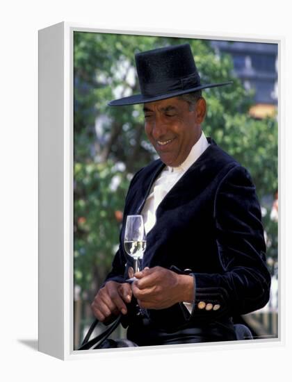 Traditionally Dressed Man on Horseback at Feria de Abril, Sevilla, Spain-Merrill Images-Framed Premier Image Canvas