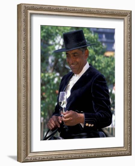 Traditionally Dressed Man on Horseback at Feria de Abril, Sevilla, Spain-Merrill Images-Framed Photographic Print