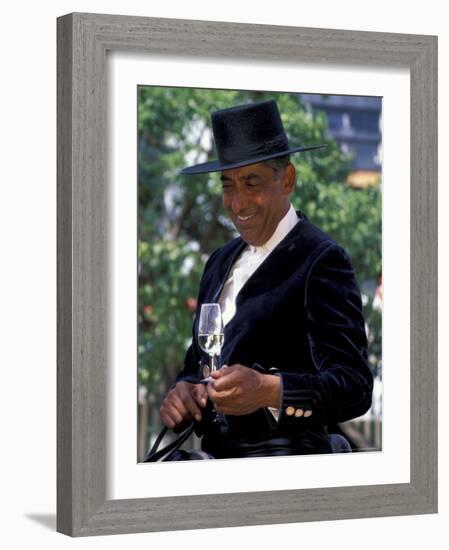 Traditionally Dressed Man on Horseback at Feria de Abril, Sevilla, Spain-Merrill Images-Framed Photographic Print