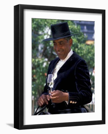 Traditionally Dressed Man on Horseback at Feria de Abril, Sevilla, Spain-Merrill Images-Framed Photographic Print