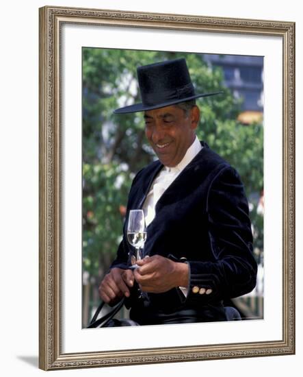 Traditionally Dressed Man on Horseback at Feria de Abril, Sevilla, Spain-Merrill Images-Framed Photographic Print