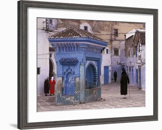 Traditionally Dressed Muslims in the Plaza Alhaouta, Morocco-Merrill Images-Framed Photographic Print