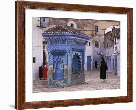 Traditionally Dressed Muslims in the Plaza Alhaouta, Morocco-Merrill Images-Framed Photographic Print