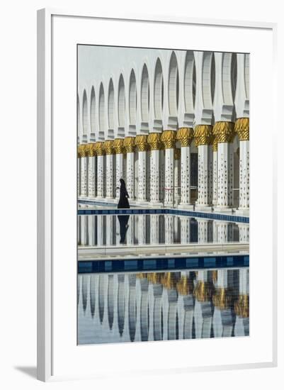Traditionally Middle Eastern dressed woman walking in the Sheikh Zayed Mosque, Abu Dhabi, United Ar-Stefano Politi Markovina-Framed Photographic Print