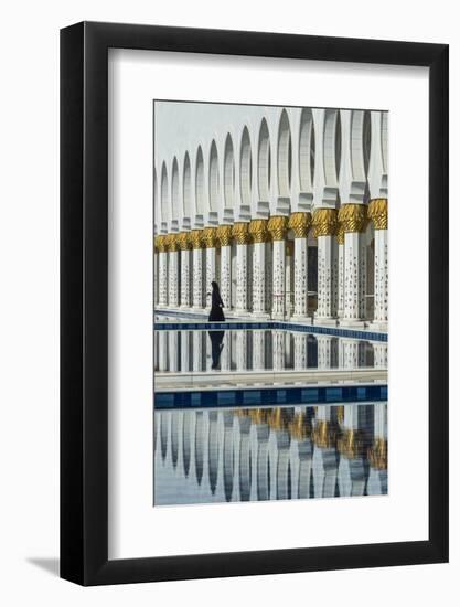 Traditionally Middle Eastern dressed woman walking in the Sheikh Zayed Mosque, Abu Dhabi, United Ar-Stefano Politi Markovina-Framed Photographic Print