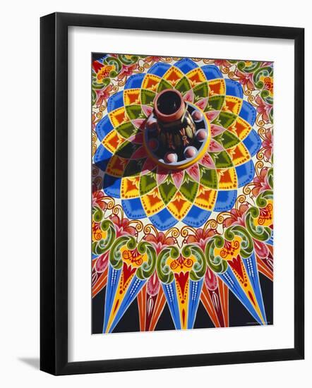 Traditionally Painted Oxcart Wheel, Costa Rica-Ken Gillham-Framed Photographic Print