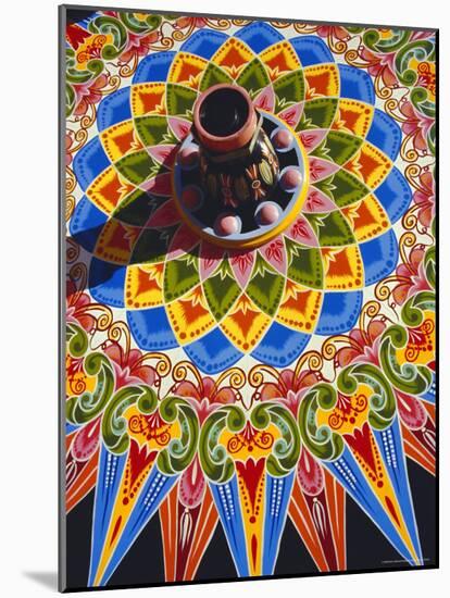 Traditionally Painted Oxcart Wheel, Costa Rica-Ken Gillham-Mounted Photographic Print