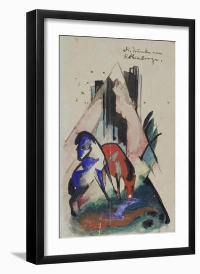 Traenke Am Rubinberge, 1913. Postkarte an Else Lasker-Schueler-Franz Marc-Framed Giclee Print