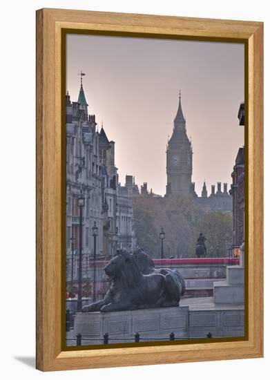 Trafalgar Square and Big Ben at Dawn, London, England, United Kingdom, Europe-Julian Elliott-Framed Premier Image Canvas