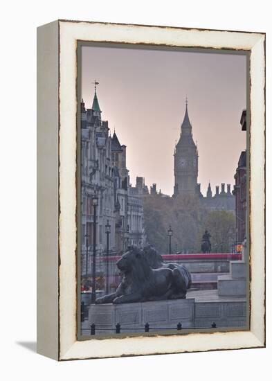 Trafalgar Square and Big Ben at Dawn, London, England, United Kingdom, Europe-Julian Elliott-Framed Premier Image Canvas