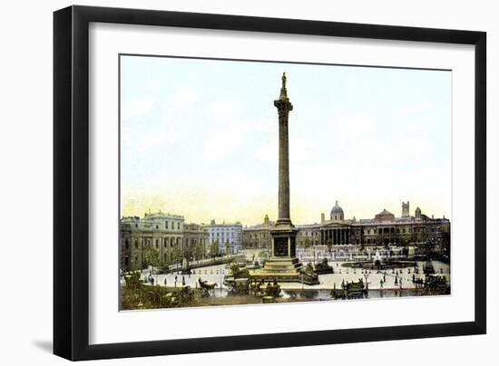 Trafalgar Square and Nelson's Column, London, 20th Century-null-Framed Giclee Print