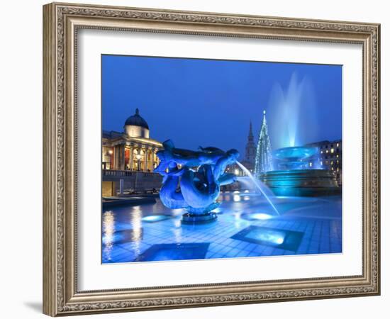 Trafalgar Square at Christmas, London, England, United Kingdom, Europe-Stuart Black-Framed Photographic Print